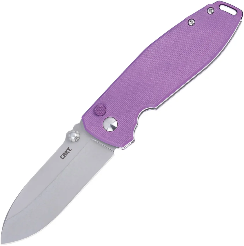 CRKT Squid XM Button Lock Knife Violet G-10 (2.9" SW D2) 2495P