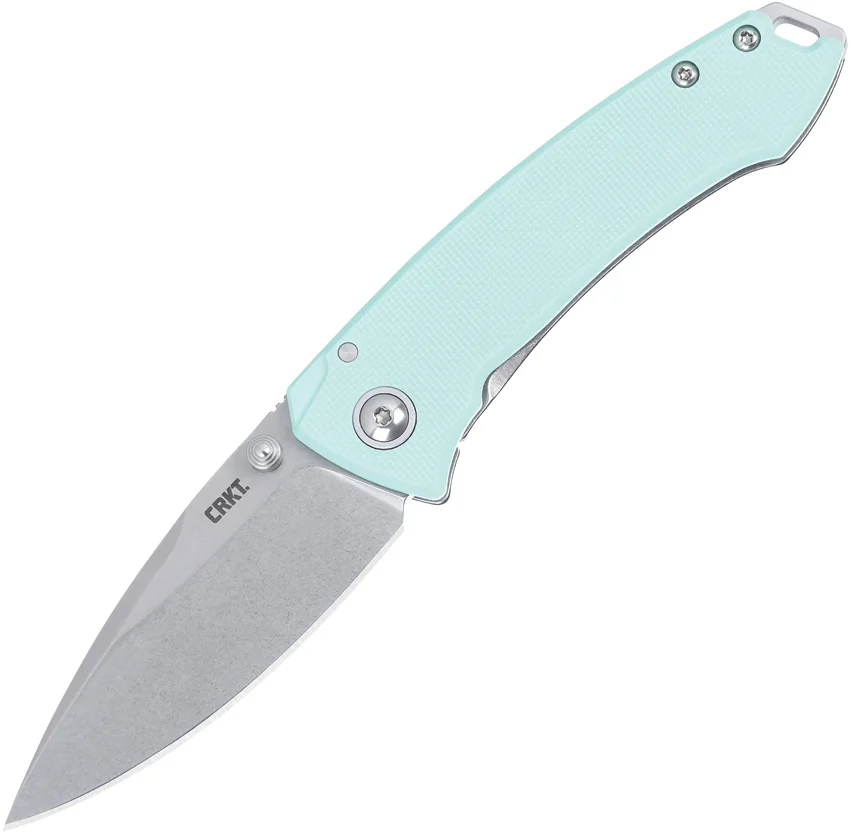 CRKT Burnley Tuna Frame Lock Knife Aqua G-10 (2.7" SW 14C28N) 2522B