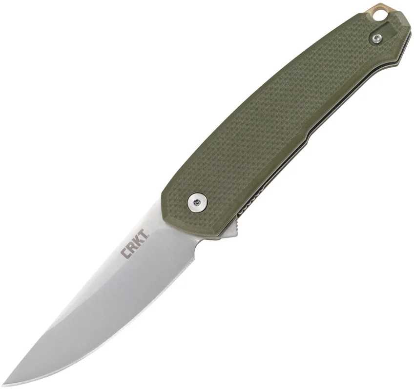 CRKT Vox Tueto Spring Assisted Flipper Knife OD Green G-10 (3.3" Satin) 5325
