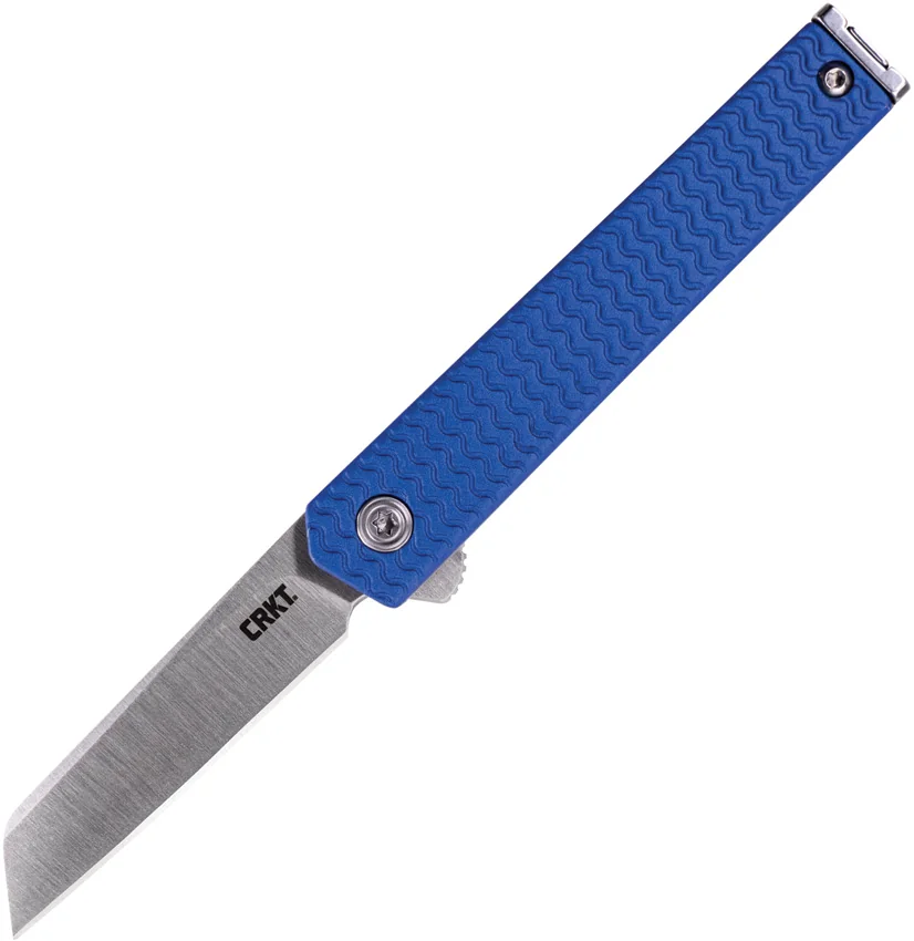 CRKT CEO Microflipper Liner Lock Knife Blue Aluminum (2.21" Satin)