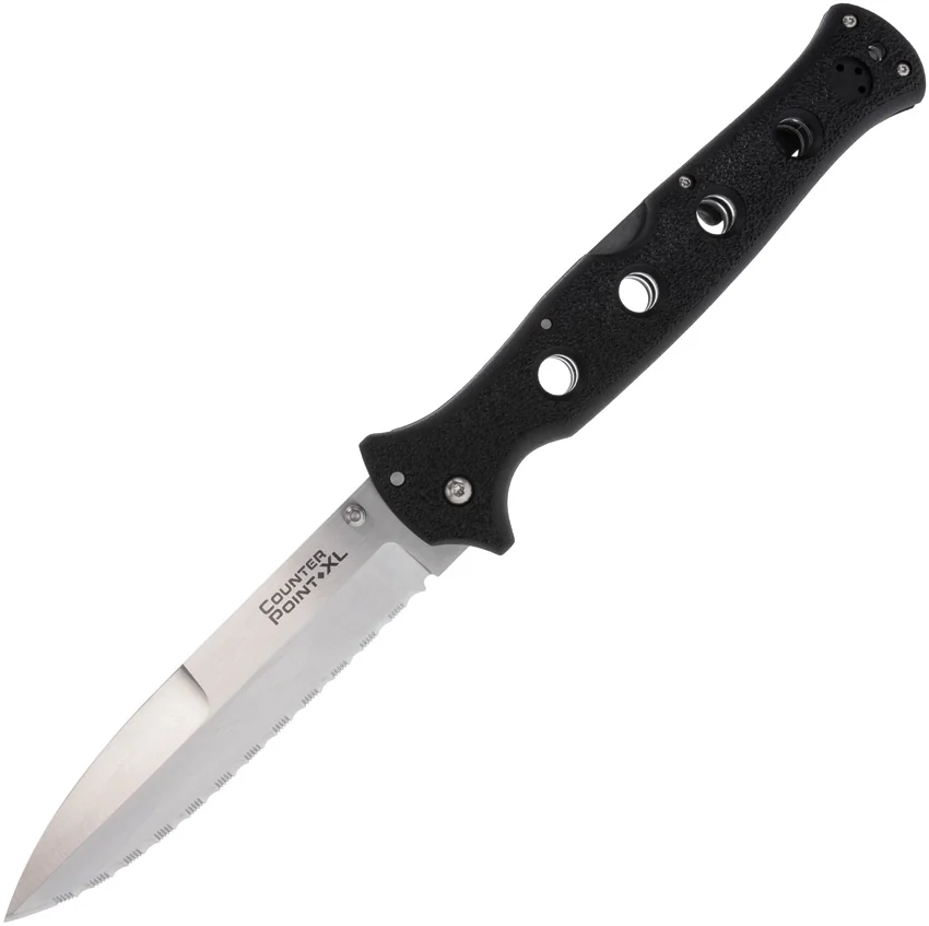 Cold Steel Counterpoint XL Tri-Ad Lock Knife Black (5.63" Satin Serrated)