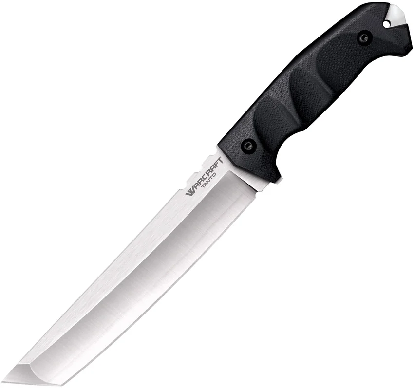 Cold Steel Warcraft Tanto Fixed Blade Knife Black G-10 (7.5" Satin)