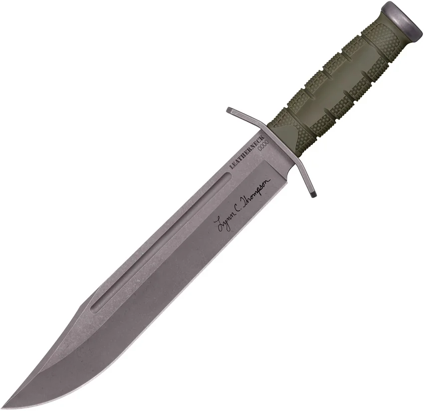 Cold Steel Lynn Thompson Leatherneck Bowie Fixed Blade Knife (10.5" Stonewash)