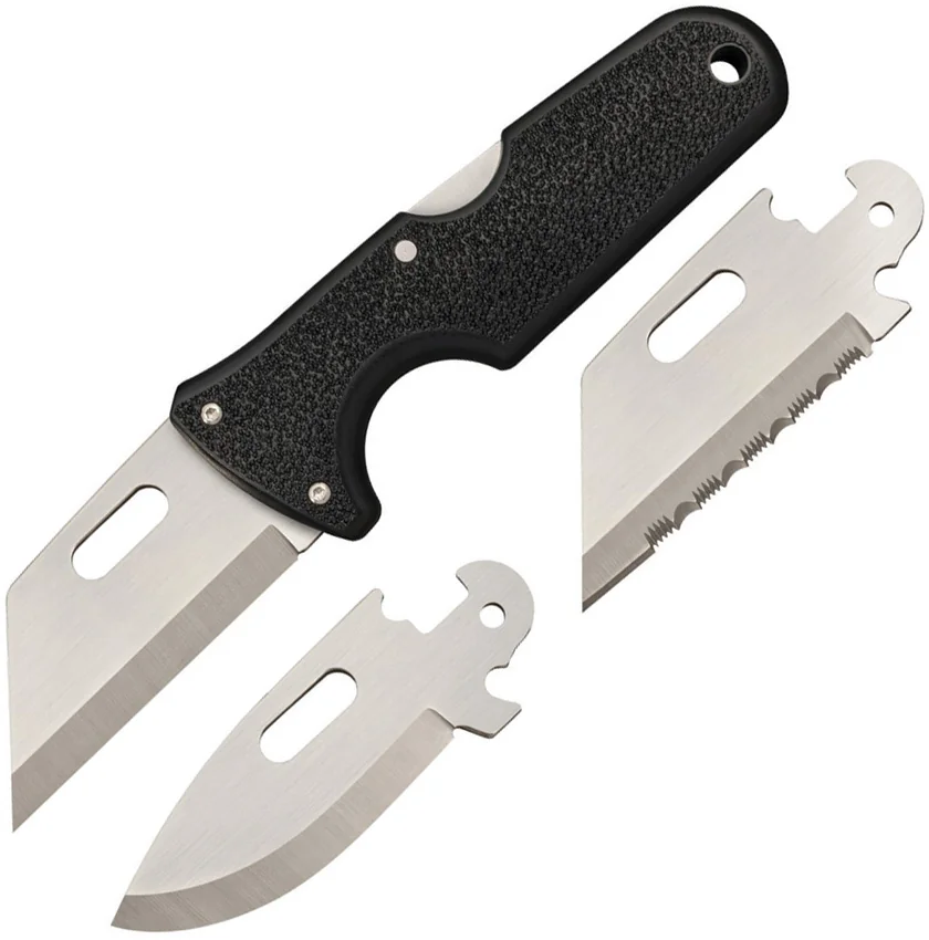 Cold Steel Click-N-Cut Exchangeable Blade Knife Black ABS (2.5" Stonewash)