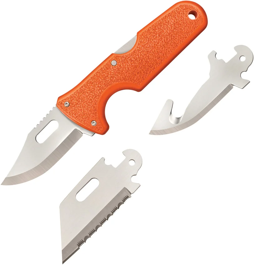 Cold Steel Click-N-Cut Hunter Knife Orange ABS (2.5" Stonewash)