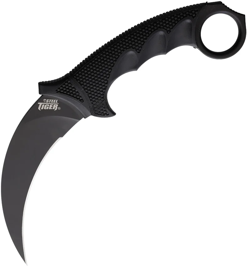 Cold Steel Karambit Steel Tiger Fixed Blade Knife Black (4.75" Black)