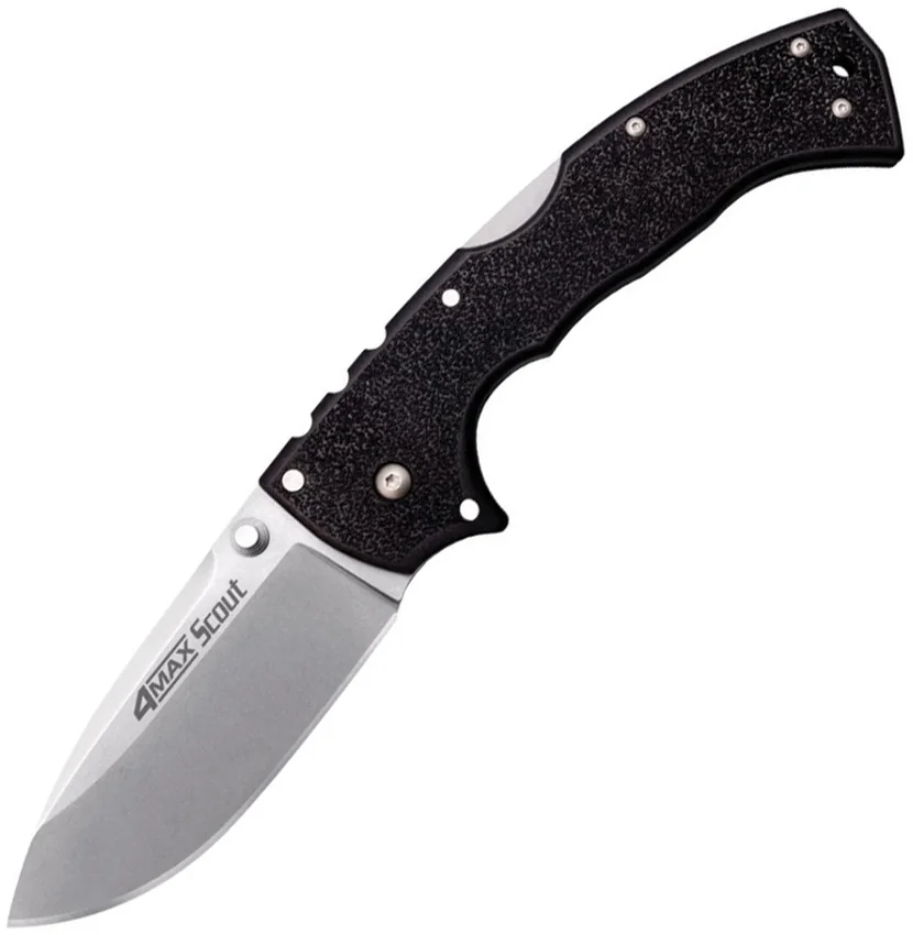 Cold Steel 4-Max Scout Tri-Ad Lock Knife Black Griv-Ex (4" Stonewash) 62RQ