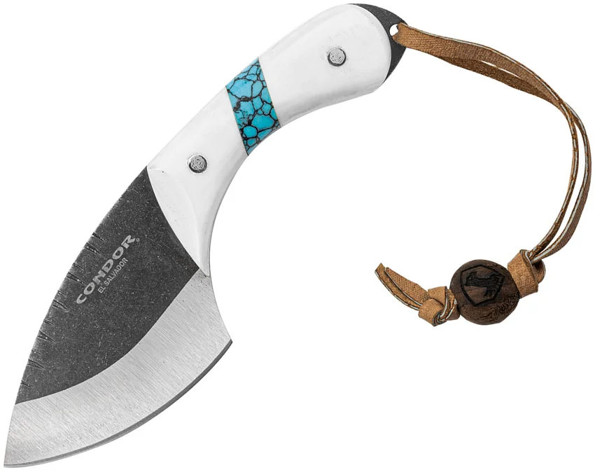 Condor Blue River Skinner Fixed Blade Knife White Mic/Turquoise (3.25" Black SW)