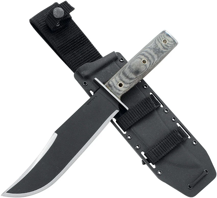 Condor Operator Bowie Fixed Blade Knife Micarta (7.6" Black)