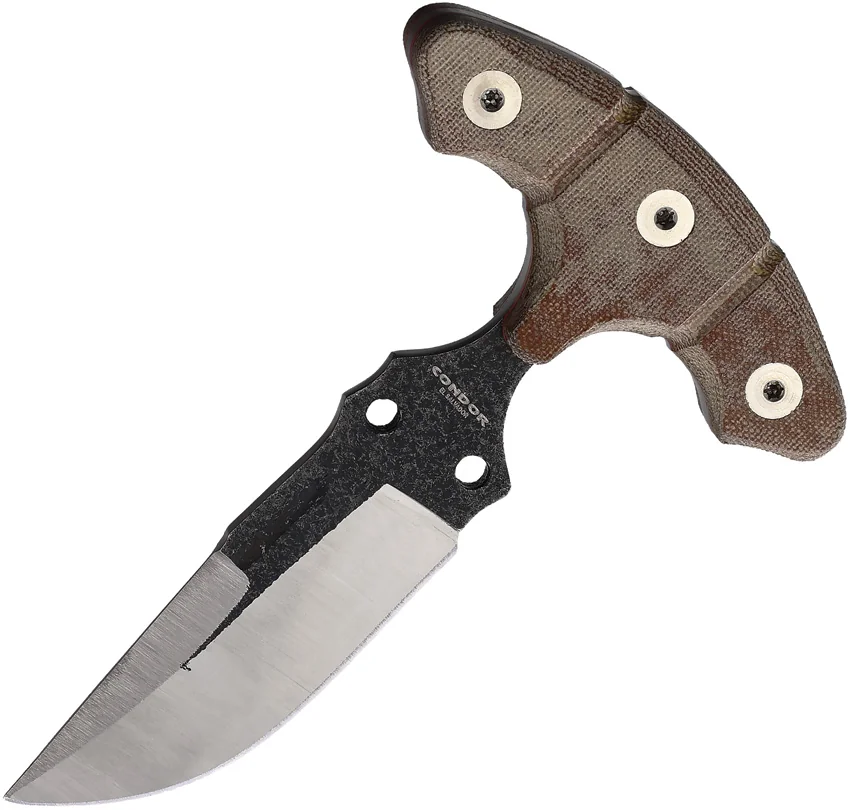 Condor Tactical P.A.S.S. EDC Dagger Fixed Blade Knife Brown Micarta (4" Black)