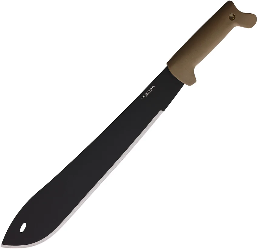 Condor Bolo Machete Fixed Blade Knife Tan Polymer (15.4" Black)