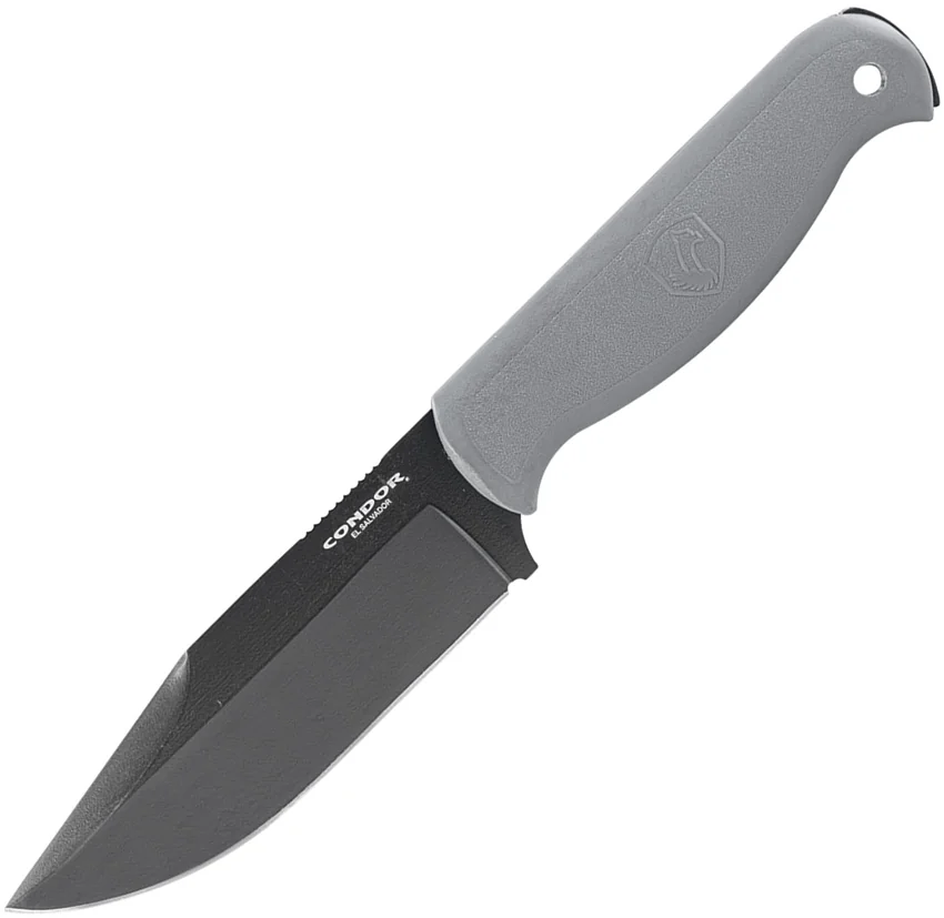 Condor Fighter Fixed Blade Knife Rhino Gray Thermoplastic (4.7" Black)