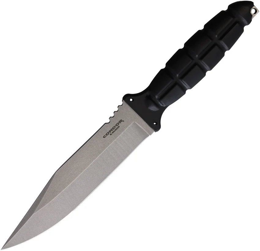Condor Escort Fixed Blade Knife Black (6.3" Stonewash)
