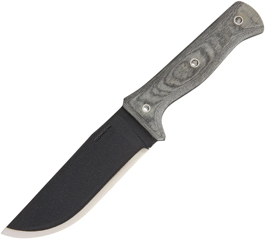 Condor Crotalus Fixed Blade Knife Grey Micarta (5.5" Black Plain) CTK257-5.5HC