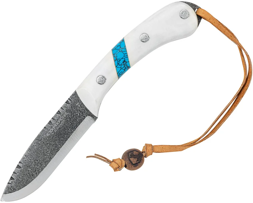Condor Blue River Fixed Blade Knife Blue Turquoise/White Micarta (4.3" SW)