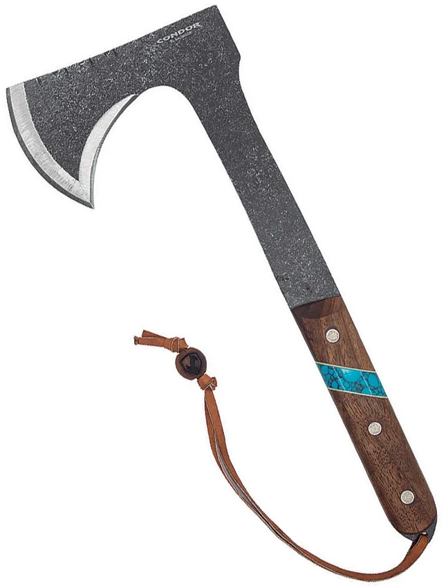 Condor Blue River 13" Tomahawk Walnut Wood/Turquoise CTK2826HC