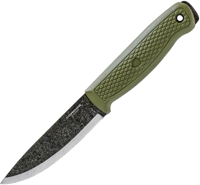 Condor Terrasaur Fixed Blade Knife Army Green Plastic (4.25" Black)