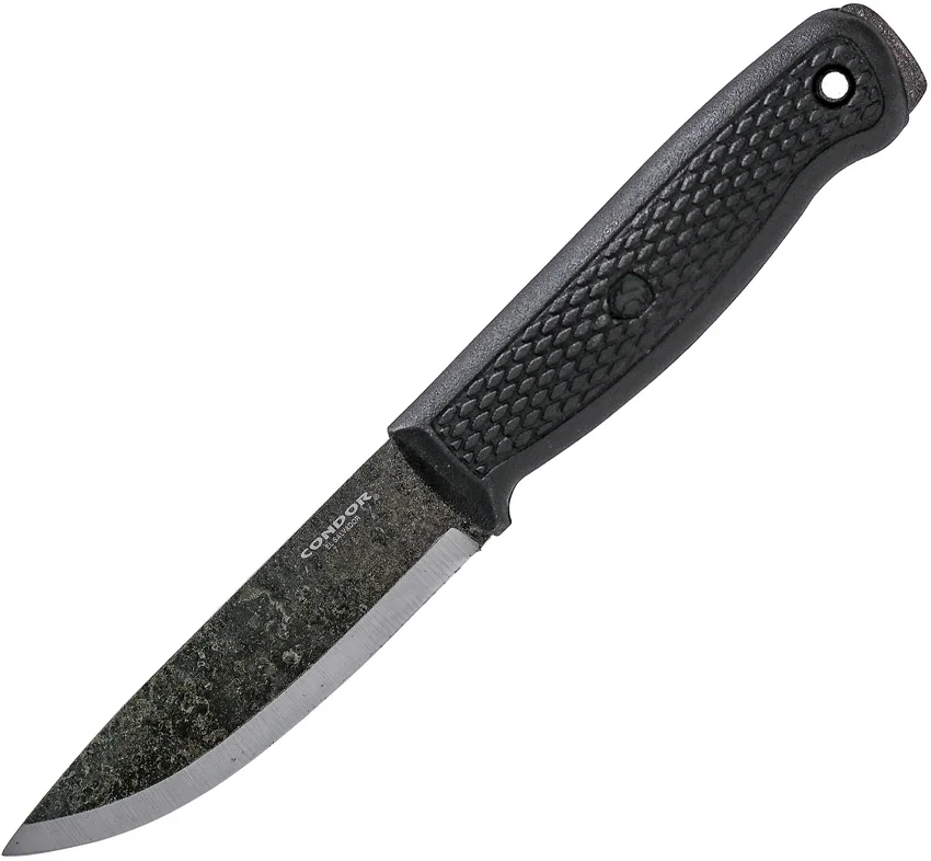 Condor Terrasaur Fixed Blade Knife Black Plastic (4.25" Black)