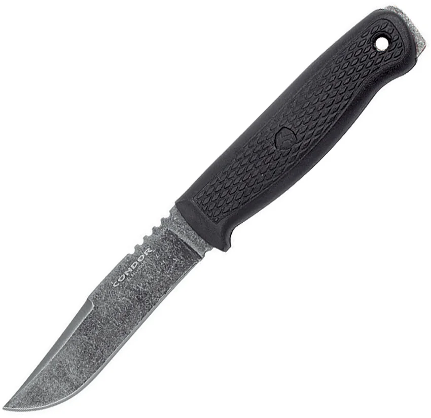 Condor Bushglider Fixed Blade Knife Black Plastic (4.25" Gray) CTK3950-4.2HC