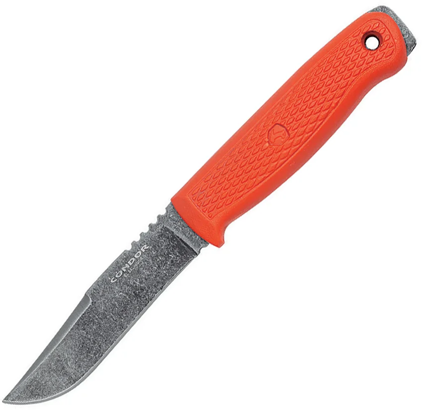 Condor Bushglider Fixed Blade Knife Orange Plastic (4.25" Gray) CTK3951-4.2HC