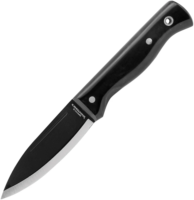 Condor Darklore Fixed Blade Knife Black Paper Micarta (4.25" Black)