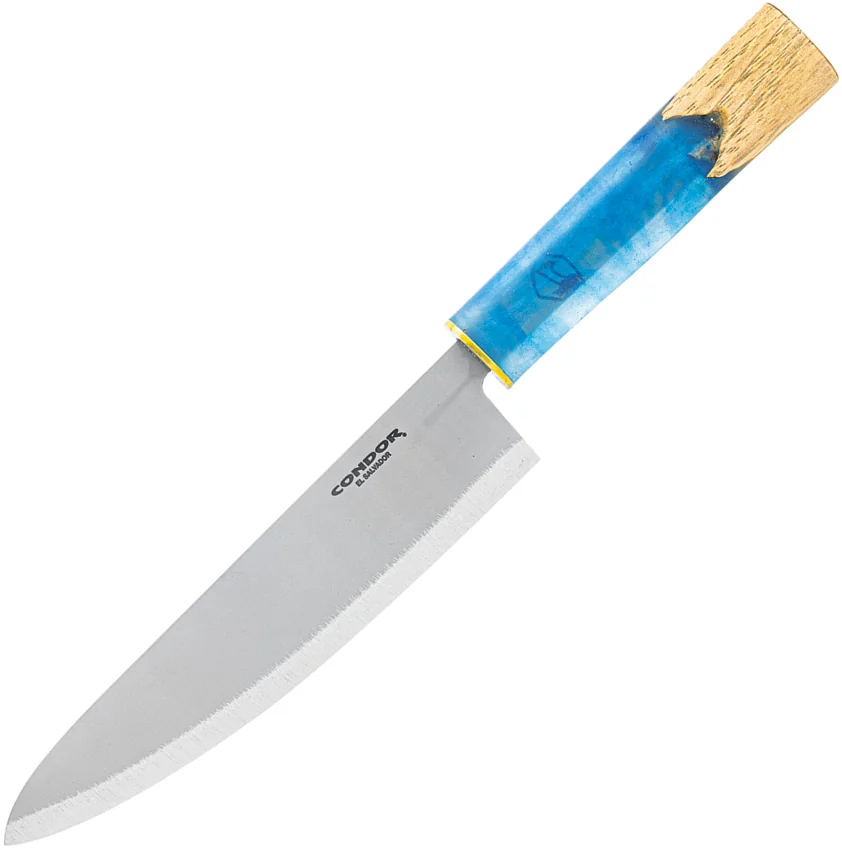 Condor Shefu Kitchen Gyuto Kitchen Knife Blue Epoxy Resin/Hickory