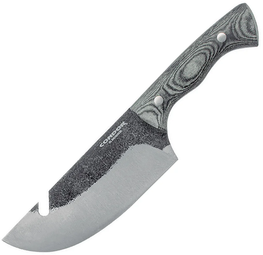 Condor Bush Slicer Fixed Blade Knife Black Micarta (6.5" Gray)