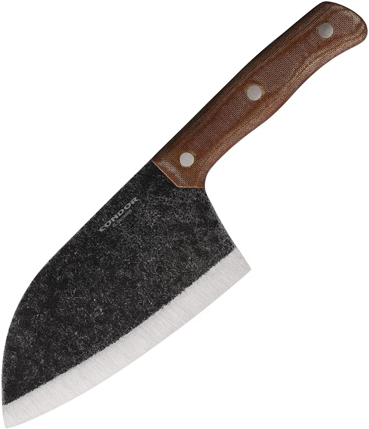 Condor Serbian Kuvar Cleaver Fixed Blade Knife Natural Micarta (6.2" Black)