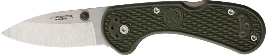 Condor Cadejo Drop Point Folding Knife OD Green Polymer (2.6" Satin)