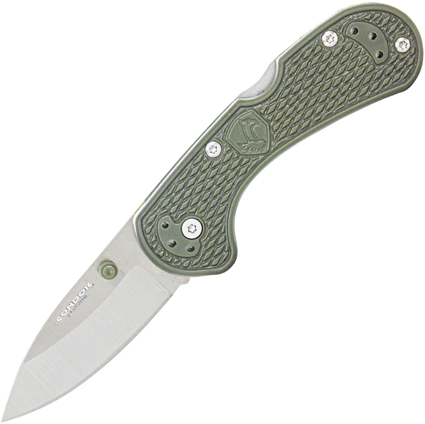 Condor Cadejo Drop Point Folding Knife Army Green Zytel (2.6" Polished)
