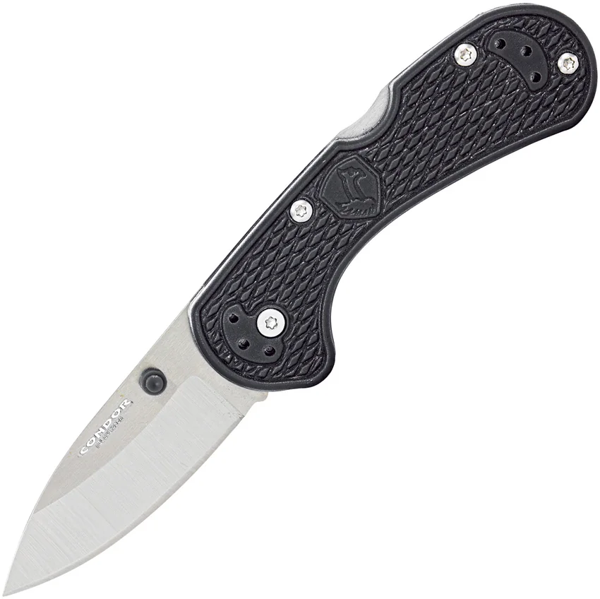 Condor Cadejo Drop Point Folding Knife Black Zytel (2.6" Polished)