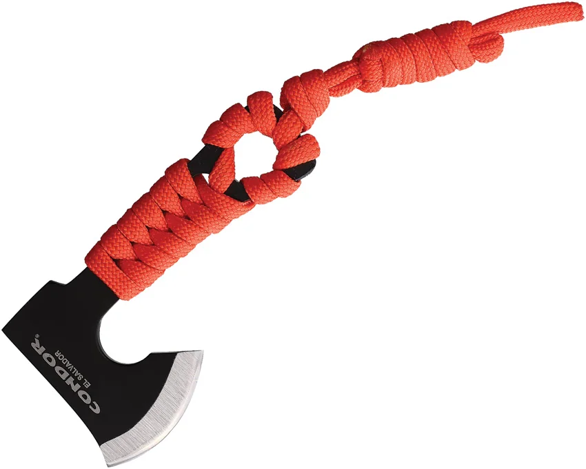Condor Carlitos Neck Knife Hatchet Orange Paracord (Black)