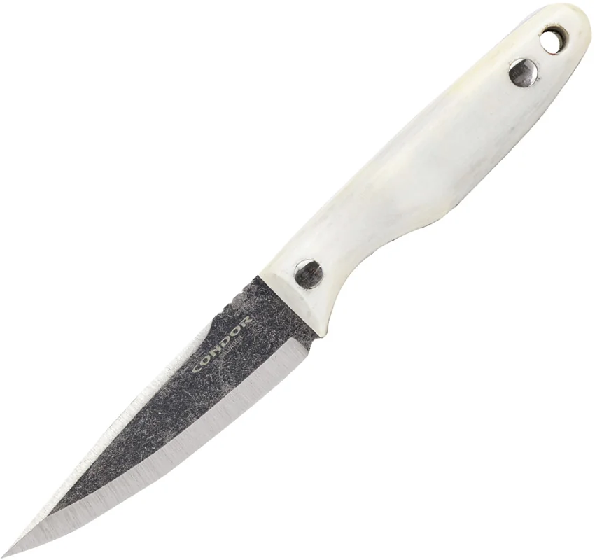 Condor Hawthorn Fixed Blade Knife White Micarta (4.1" Black SW)