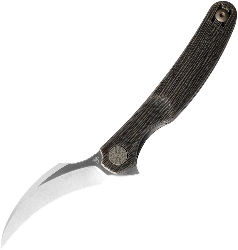 Cavol Mantis Linerlock Knife Bronze Grooved Titanium (2.5" Satin)