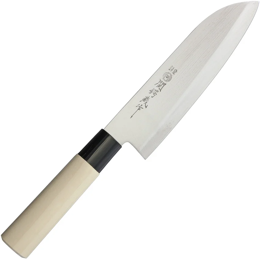 Fox Knives Santoku Fixed Blade Knife Maple (6.75" Satin)