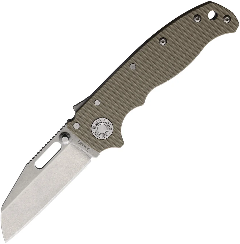 Demko AD20.5 Shark Foot Knife S35VN + Coyote Tan G-10 (3" Stonewash)