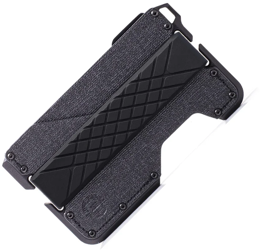 Dango D01 Dapper RFID DTEX Wallet Batwing Gray Aluminum/ Black Leather