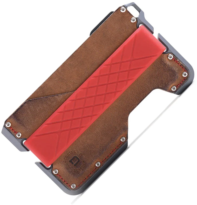 Dango D01 Dapper RFID DTEX Wallet Slate Gray Aluminum/ Brown Leather
