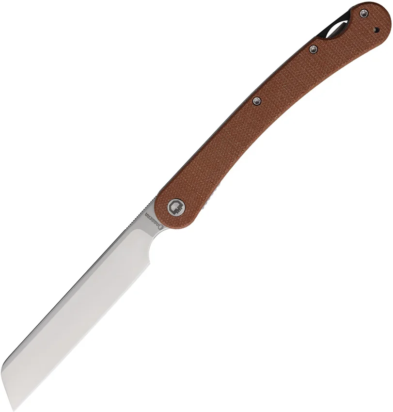 Daggerr Knives Boris Britva Cleaver Liner Lock Knife Brown Micarta (4.4" Satin)