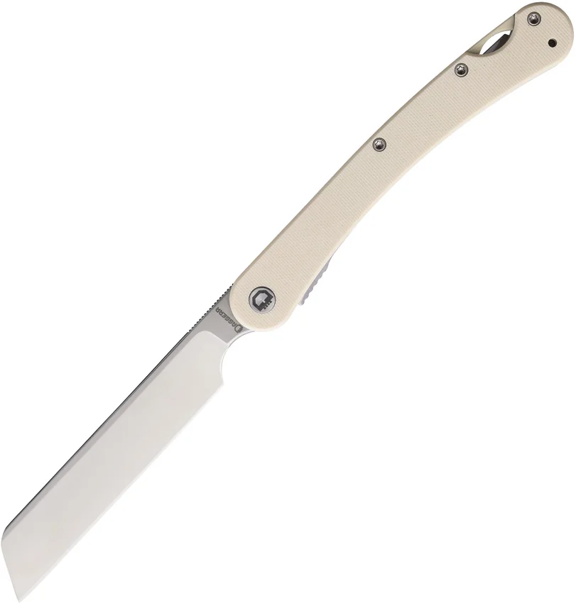 Daggerr Knives Boris Britva Cleaver Liner Lock Knife White G-10 (4.4" Satin)