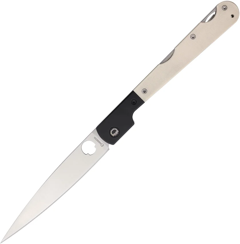 Daggerr Knives Corso Lockback Knife White G-10/Black Bolsters (4.75" Satin)