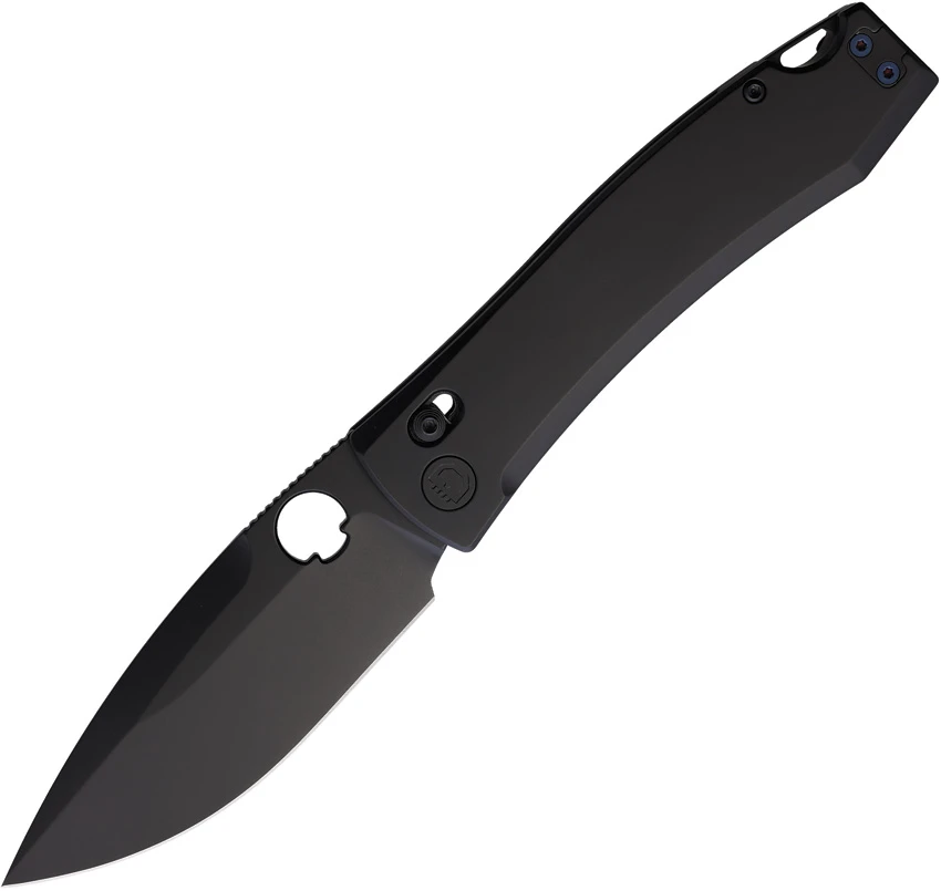 Daggerr Knives Nightmare X-Lock Knife Black Ti Thumb Hole (4" Black Flat Grind)