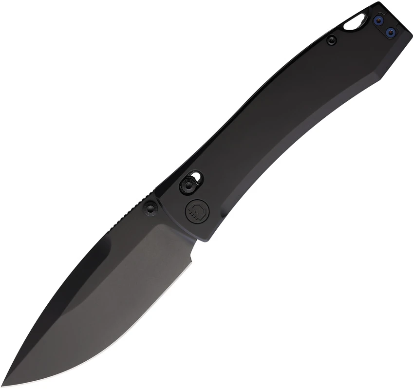 Daggerr Knives Nightmare X-Lock Knife Black Ti Thumb Stud (4" Black Flat Grind)