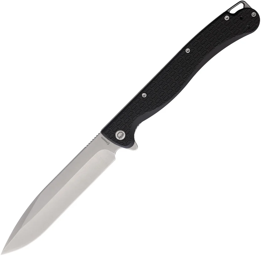 Daggerr Knives Finka Liner Lock Knife Black FRN (5" Stonewash)