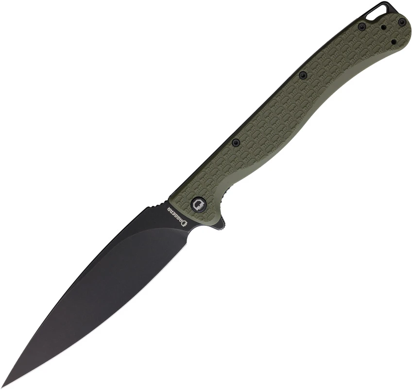 Daggerr Knives Pero Liner Lock Knife OD Green FRN (5" Black SW)