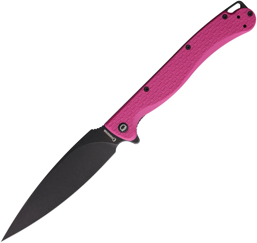 Daggerr Knives Pero Liner Lock Knife Pink FRN (5" Black SW)