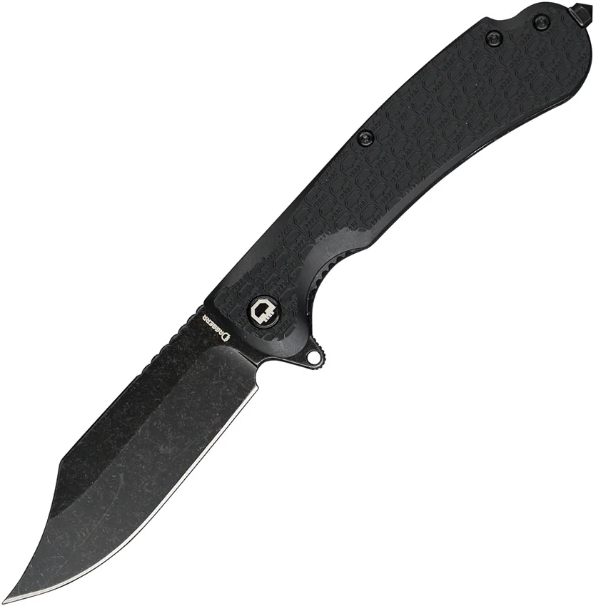 Daggerr Knives Powie Liner Lock Knife Black FRN (3.5" Black)