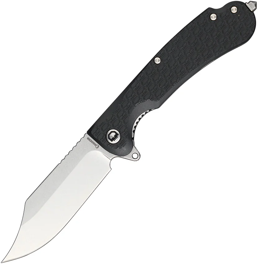 Daggerr Knives Powie Liner Lock Knife Black FRN (3.5" Stonewash)