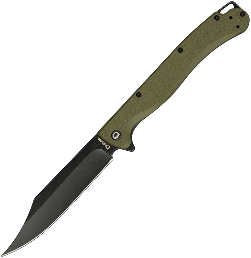 Daggerr Knives Toothpick Liner Lock Knife OD Green FRN (4.9" Black SW)