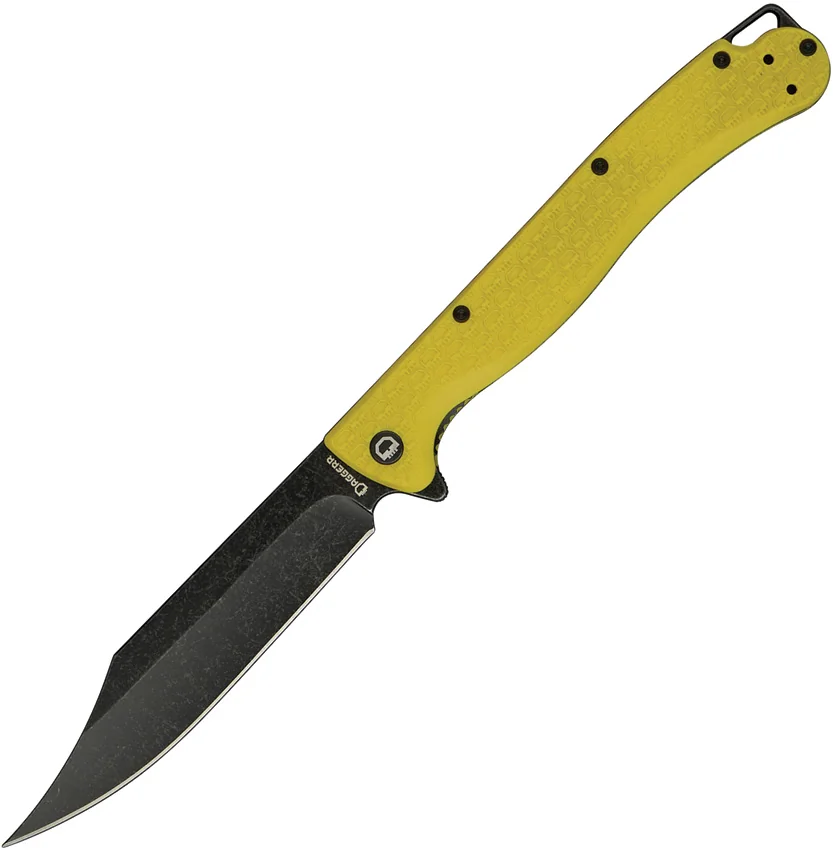 Daggerr Knives Toothpick Liner Lock Knife Yellow FRN (4.9" Black SW)